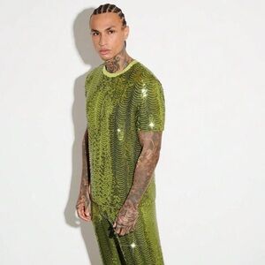 Men sequin set (pants and t-shirt)